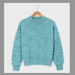 NWT Misha & Puff original popcorn pullover sweater - lake, L